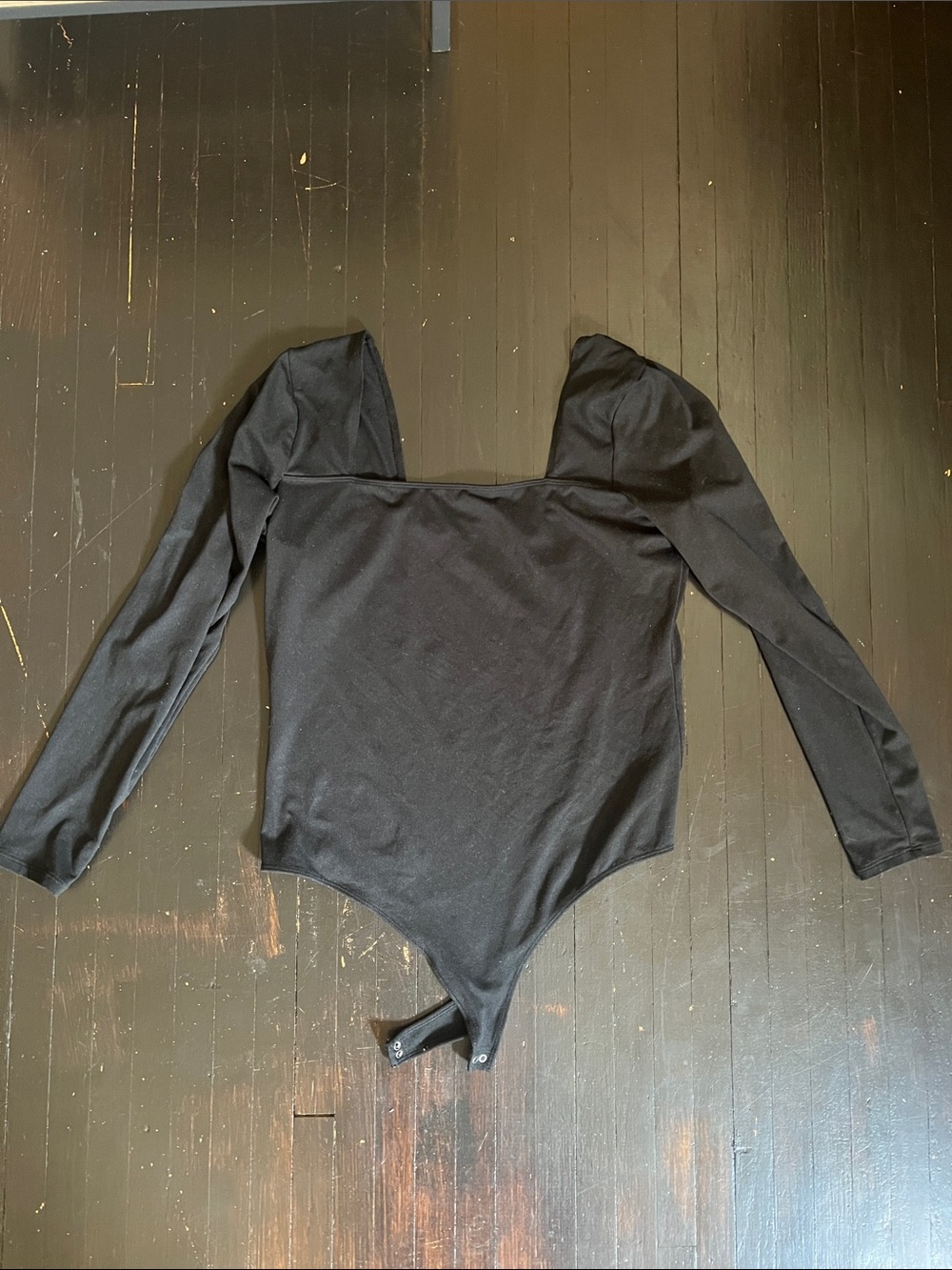 Hollister Black Long-Sleeve Square Neck Bodysuit